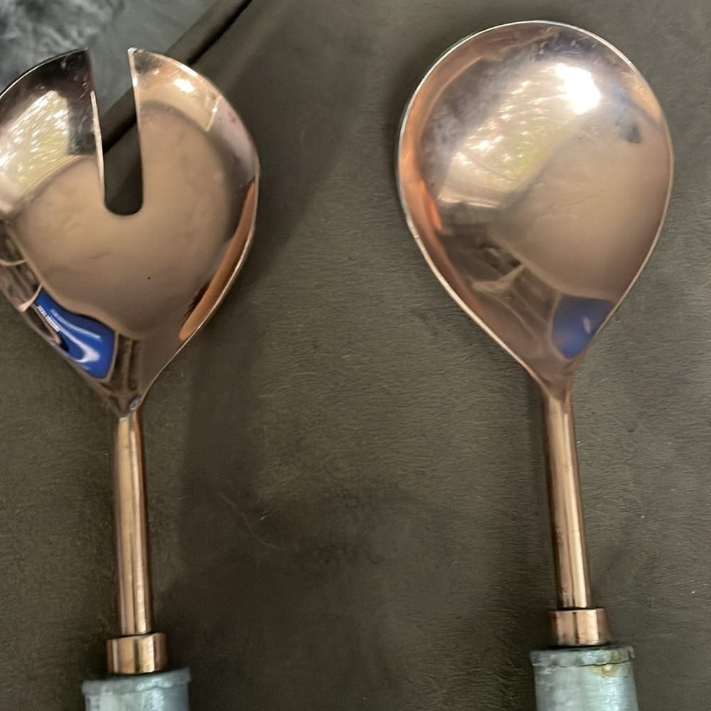 Galvanized and copper serving set - Picture 3 of 8